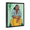 Stupell Industries Stylish Woman Trendy Portrait Black Framed Floater Canvas Wall Art - 3 of 4