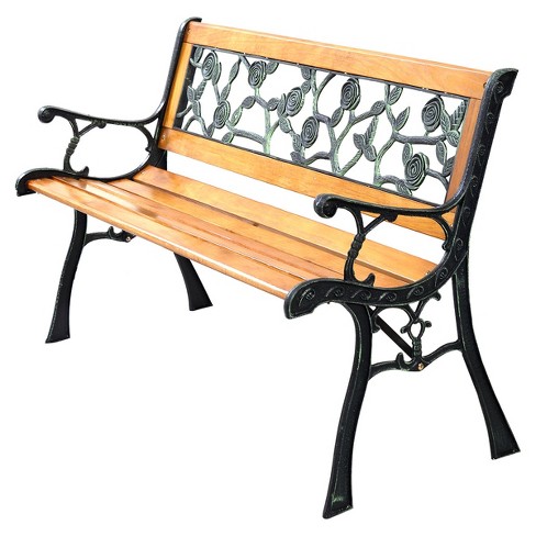 Wooden and discount cast iron bench