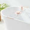 Metal Bathtub Caddy With Wood Handles Matte White - Brightroom™ : Target