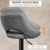 Gray Bar Stools Set of 2 Adjustable Swivel Height with Heavy Metal Base & Footrest - 4 of 4
