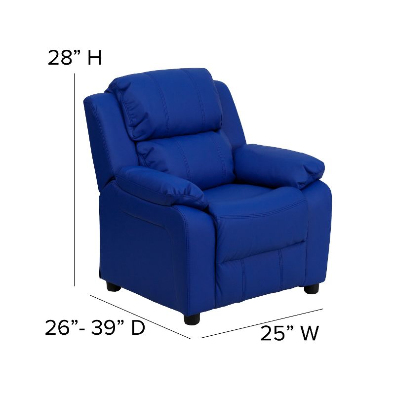 Flash Furniture Deluxe Padded Contemporary Kids Recliner with Storage Arms, 5 of 12