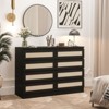 Large 8 Drawer Dresser for Bedroom, Modern Farmhouse Rattan Dresser, Slim Wood Chest of Drawers - 3 of 4