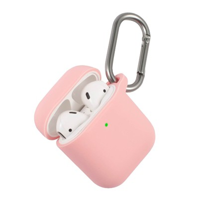 Insten Case Compatible with AirPods 1 & 2 - Protective Silicone Skin Cover with Keychain, Pink