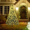 9' Artificial Snow Christmas Trees with Frosted Branches, Warm White or Colorful LED Lights - 2 of 4