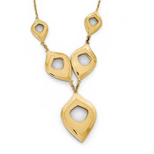 Black Bow Jewelry 14k Yellow Gold Polished and Brushed Y-Drop Necklace, 16-18 Inch - 1 of 4