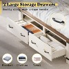 Farmhouse Bed Frame with 54" Tall Geometric Headboard - 4 of 4