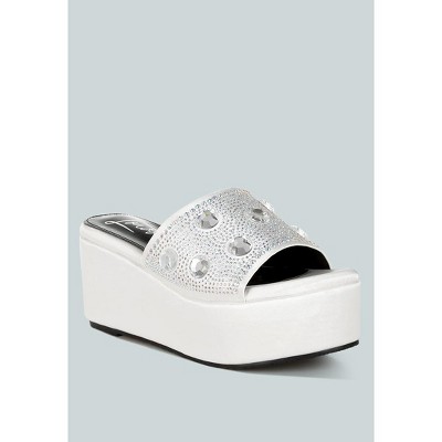 Meta charts Diamante & Rhinestone Flatform Women Sandals