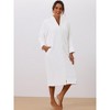 cheibear Women's Flannel Warm Cozy Fluffy Zipper Long Bathrobe - 2 of 4