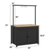 42" Heavy-Duty Kitchen Island with 1.18" Countertop, 3-Tier Shelves Multi-Functional Cart, 5 Hooks, 400Lb Capacity, Wood Bakers Rack for Small Spaces - 2 of 4