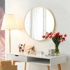 SEVOBAL Round Mirror 30" Wall Mounted Circle Mirror Metal Framed Mirror for Bathroom Vanity Bedroom Home Decor Mirros Over Sink, Gold, 30"*30"*0.7" - 3 of 4