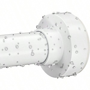 White Industrial Curtain Rods 48 to 84 Inch 1 Inch Diameter Blackout Wrap Around Adjustable Heavy Duty Window Drapery Rods - 1 of 4