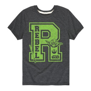 Boys' - Star Wars - Yoda and friends Collegiate Rebel Short Sleeve Graphic T-Shirt - 1 of 4