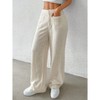 Women's Elastic Waist Pants Linen Blend Tie Waist Casual Trousers - 4 of 4