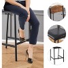 Bar Stools Set of , Upholstered Barstools with Metal Legs, Footrest & Backrest, PU Seat, Kitchen Height Chairs - 3 of 4