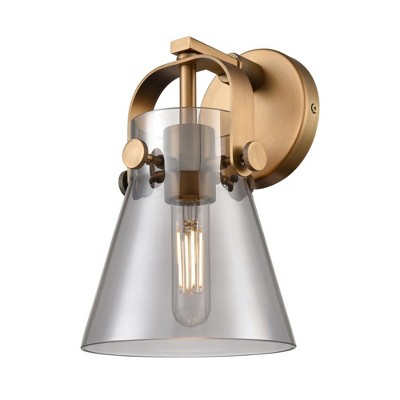 Pilaster II Cone - 1 Light Wall Sconce In Industrial Style-9.75 Inches Tall and 6.5 Inches Wide