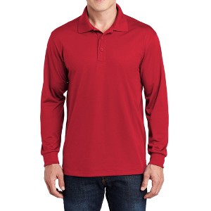 Mafoose Men's Long Sleeve Moisture-Wicking Micropique Sport-Wick Casual Polo T-shirt - 1 of 4