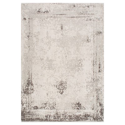 nuLOOM 2'x3' Solid Woven Area Rug Sterling Gray: Handmade Vintage Persian Style, Low Pile, Cotton & Polyester