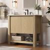 CAVINAS Modern Bathroom Vanity with Rectangle Ceramic Sink,Bathroom Cabinet with Free-Handle Soft-Closing Doors and Open Shelf - 2 of 4