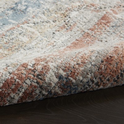 Rustic Textures 26" Multicolor Abstract Runner Rug
