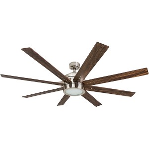 Honeywell Ceiling Fans Xerxes Modern 62 Inch Ceiling Fan with LED Light and Remote Control, Indoor Fan, 8 Contemporary Blades, Brushed Nickel - 1 of 4