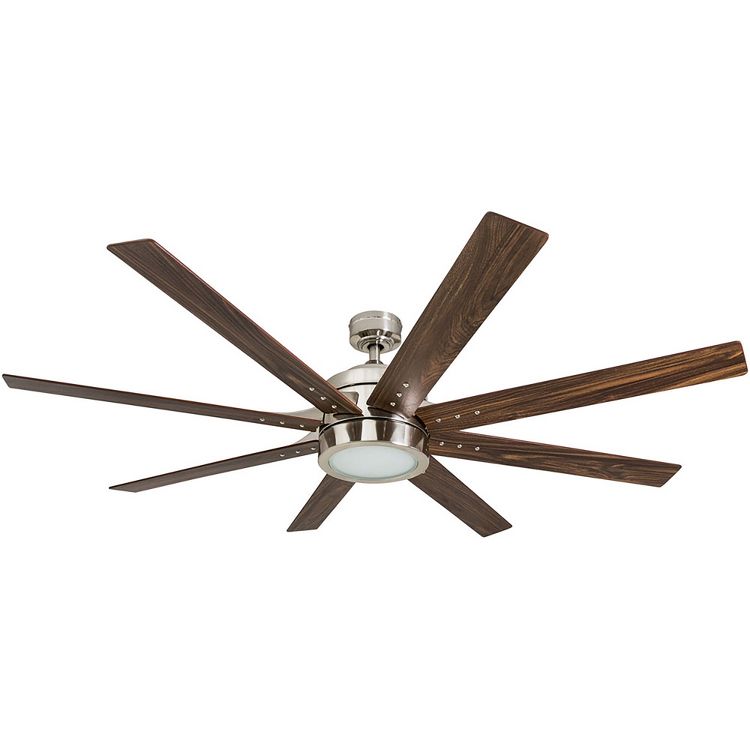 Honeywell Ceiling Fans Xerxes Modern 62 Inch Ceiling Fan with LED Light and Remote Control, Indoor Fan, 8 Contemporary Blades, Brushed Nickel, 1 of 6