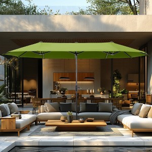Captiva Designs 13ft Double-Sided Patio Umbrella, Large Rectangle Outdoor Market Umbrella - 1 of 4