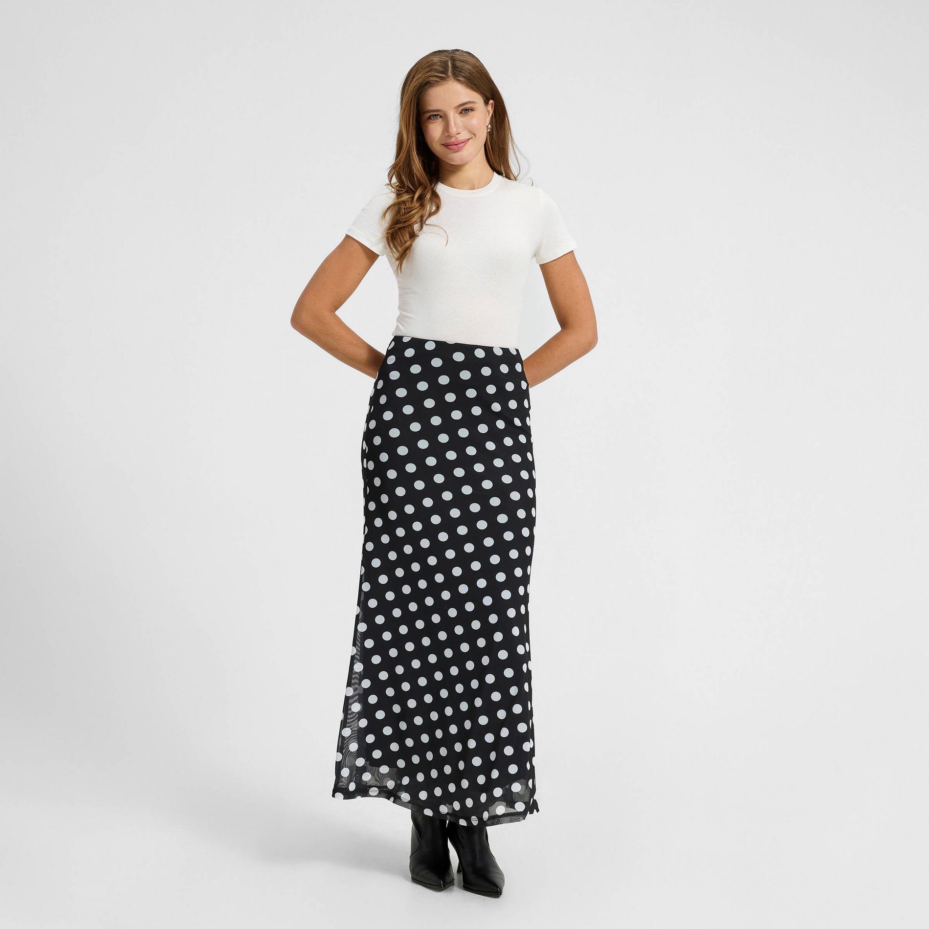 Women's Mid-Rise Mesh Column Maxi Skirt - A New Day™