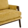Velvet Mid-Century Accent Armchair with Padded Armrests and Rubberwood Frame - 3 of 4