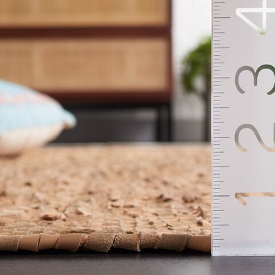 Handmade Light Grey and Brown Leather Area Rug