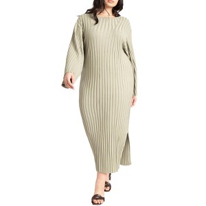 ELOQUII Women's Plus Size Wide Sleeve Maxi Sweater Dress - 1 of 4