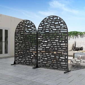 Versatile Privacy Screen: 71.37" x 46.8", Black Arched Design, Indoor and Outdoor - 1 of 4