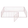 CAVINAS Twin/Full/Queen Size Metal Bed Frame with Safety Fence & Door,Modern Floor Bed for Kids Room,Playroom - 4 of 4