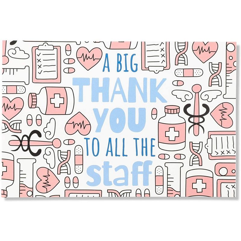 24-Pack Nurse & Doctor Appreciation Thank You Cards, 6 Assorted Designs, Blank Inside, 4x6, 5 of 9