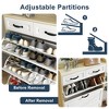 Resenkos Shoe Cabinet with 3 Doors 2 Drawers, PVC Door with Shape, Large Space for Storage, White + Oak - 4 of 4