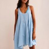 Clearlove Women Casual Summer Dresses Sleeveless Crew Neck Backless Tunic Mini Dress Loose Flowy Tank Sundress with Pockets - 2 of 4
