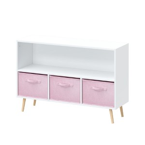 NicBex 3 Drawers Dresser for Bedroom,Fabric Dresser with Wooden Platform,Dressers for Kids Room,Living Room,Entry and Hallway,Gray - 1 of 4