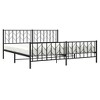 vidaXL King Metal Bed Frame with Headboard, Under Bed Storage, Noise Free, Black, No Mattress - 4 of 4