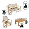 Barclay 4-Piece Modern Coastal Acacia Wood Conversation Outdoor Patio Set with Cushions - JONATHAN Y - 3 of 4