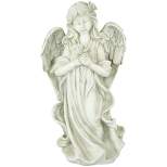 Northlight 17" Peaceful Angel Holding a Rose Outdoor Garden Statue