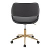 TiramisuBest Contemporary Gold & Black Task Chair: Low Back, Armrests, Adjustable, Swivel, 5 - Star Base, Assembly, 250 lbs Limit - 4 of 4
