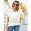 Coolmee Womens V Neck Summer Pullover Sweater Vests Cap Sleeve Tops Casual Loose Fit Lightweight Knit Vest Tops - 2 of 4