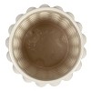 Storied Home Round Stoneware Canister with Raised Dots and Acacia Wood Lid, White and Natural - 3 of 4