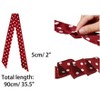Allegra K Women's Skinny Silky Polka Dots Waistband Neck Scarves 2Pcs - 3 of 4