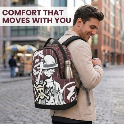 One Piece Luffy Character Art 18.5” Adult Brown Backpack — фото 4
