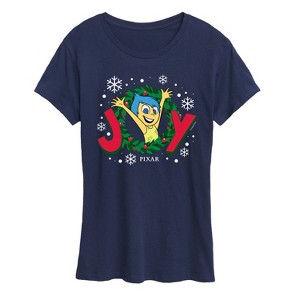 Women's - Inside Out 2 - Joy Christmas Wreath Short Sleeve Graphic T-Shirt - 1 of 4