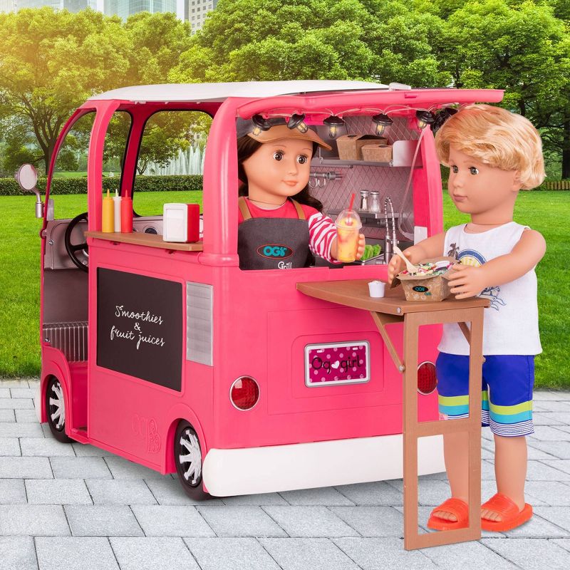Our Generation Grill to Go Food Truck Playset with Electronics for 18&#34; Dolls - Pink, 3 of 14