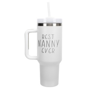 Elanze Designs Best Nanny Ever Childcare Au Pair 40 oz. Stainless Steel, Large Water Bottle Coffee Mug, Spill & Leak Resistant, Thermal Travel Tumbler - 1 of 1