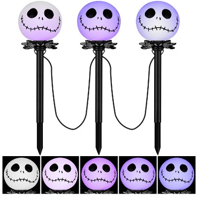 Gemmy Halloween Lightshow Pathway CandleFlicker Nightmare Before Christmas Decor S/3 Disney, Black