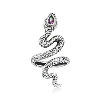 Ross-Simons 0.20 Carat Multicolored Quartz Bali-Style Snake Ring in Sterling Silver