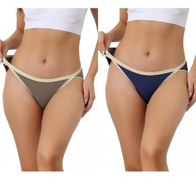 Allegra K Women's Cotton Low Waist Breathable Stretch Hipster Briefs 2 Packs